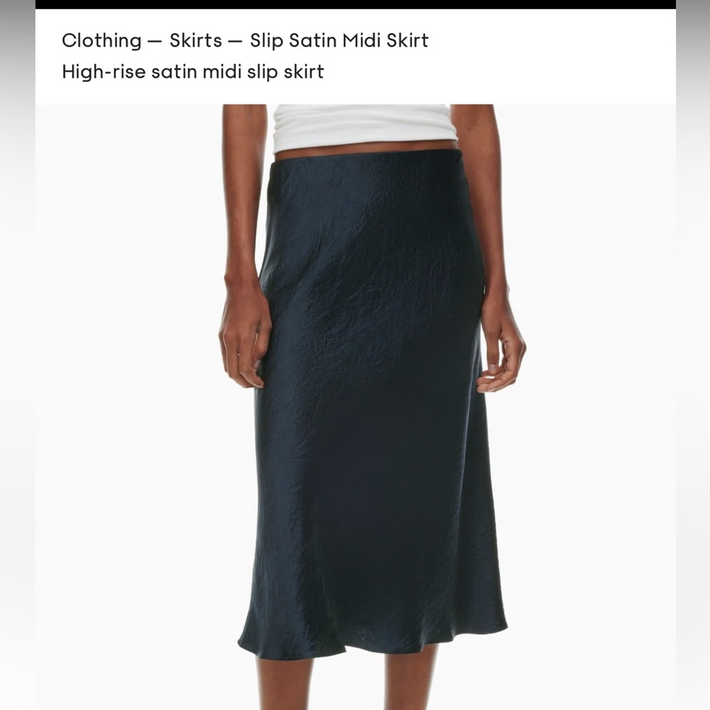 Babaton High Rise Midi Satin Slip Skirt